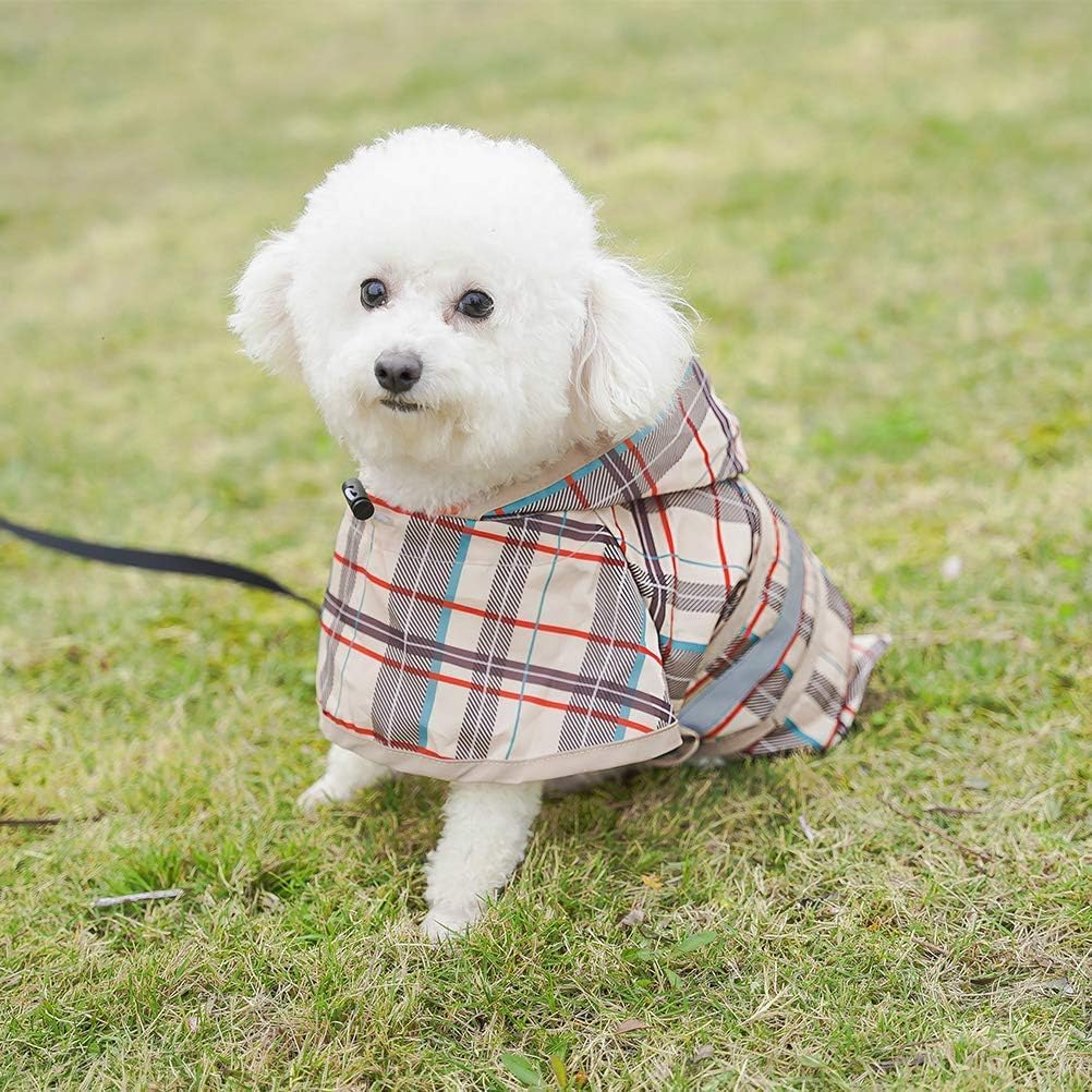KOOLTAIL plaid pattern rainwear keeps dogs stylish on wet days