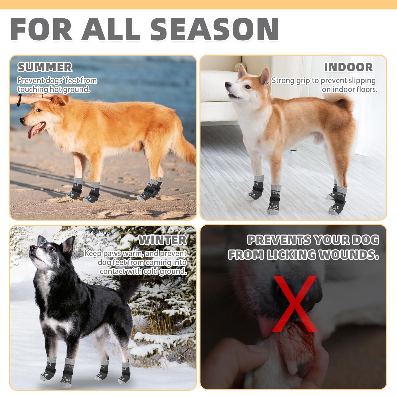KOOLTAIL breathable socks shield paws from stones and glass