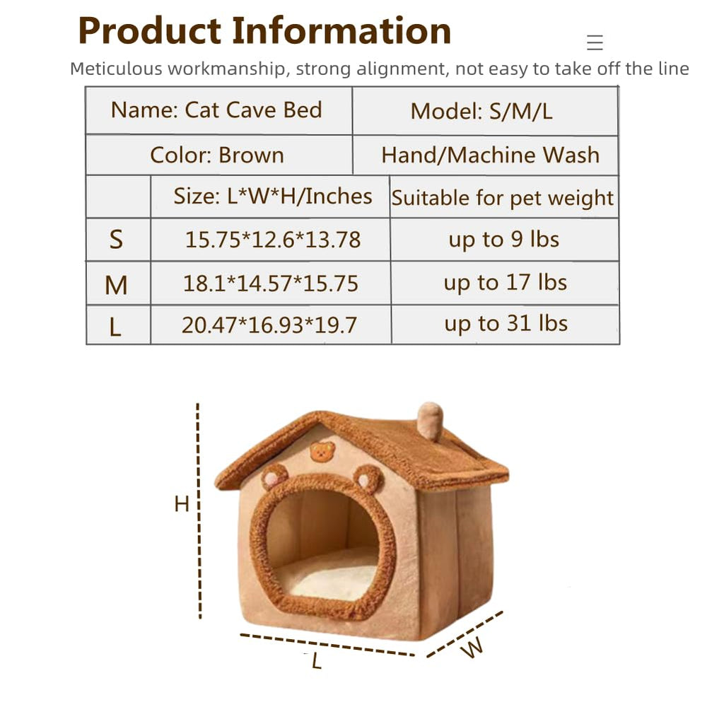 KooTeedd small brown dog and cat bed ideal for quiet retreats.