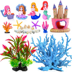Kooterfun mermaid castle pink decor brightens freshwater or saltwater tanks