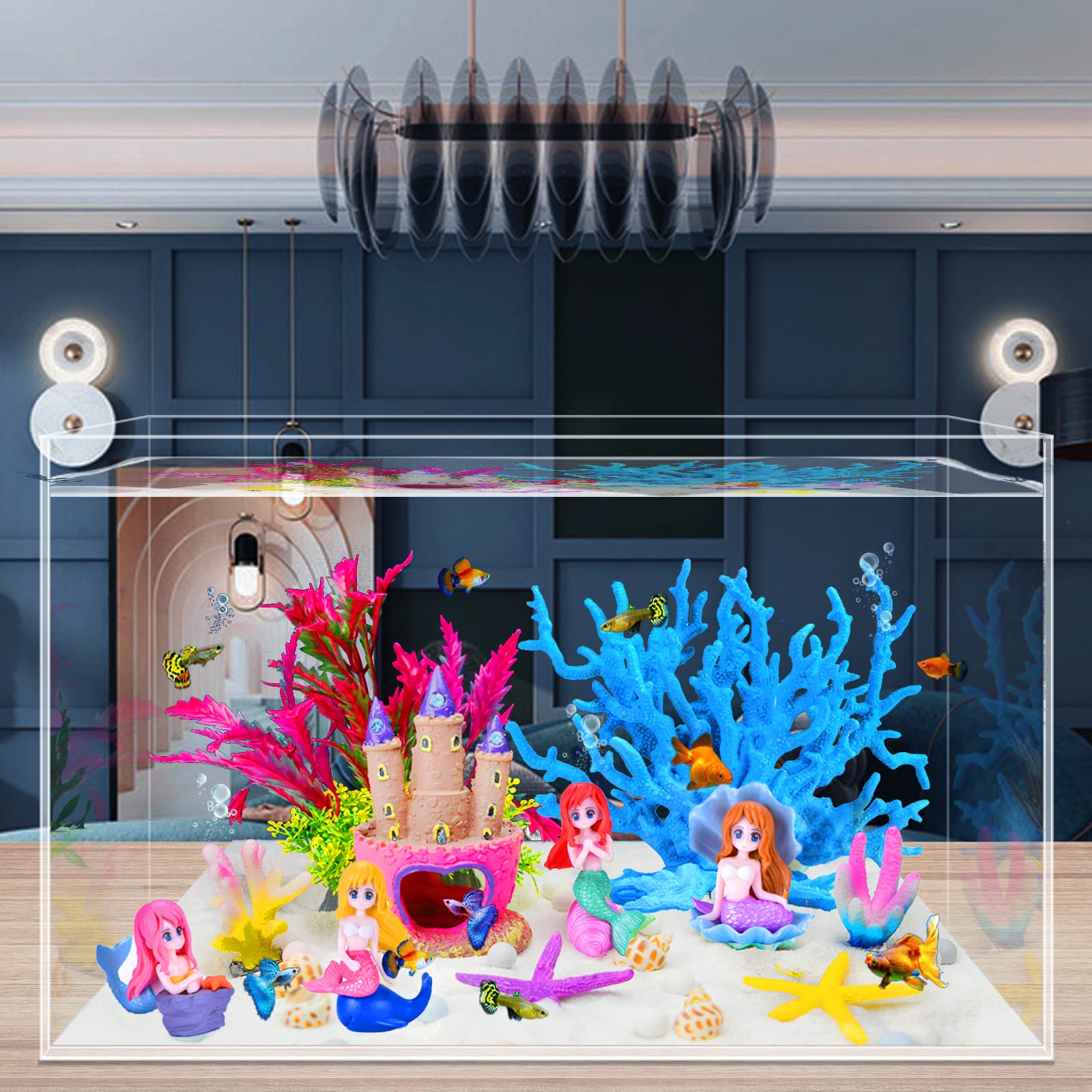 Kooterfun mermaid figurines create playful hiding spots and visual interest
