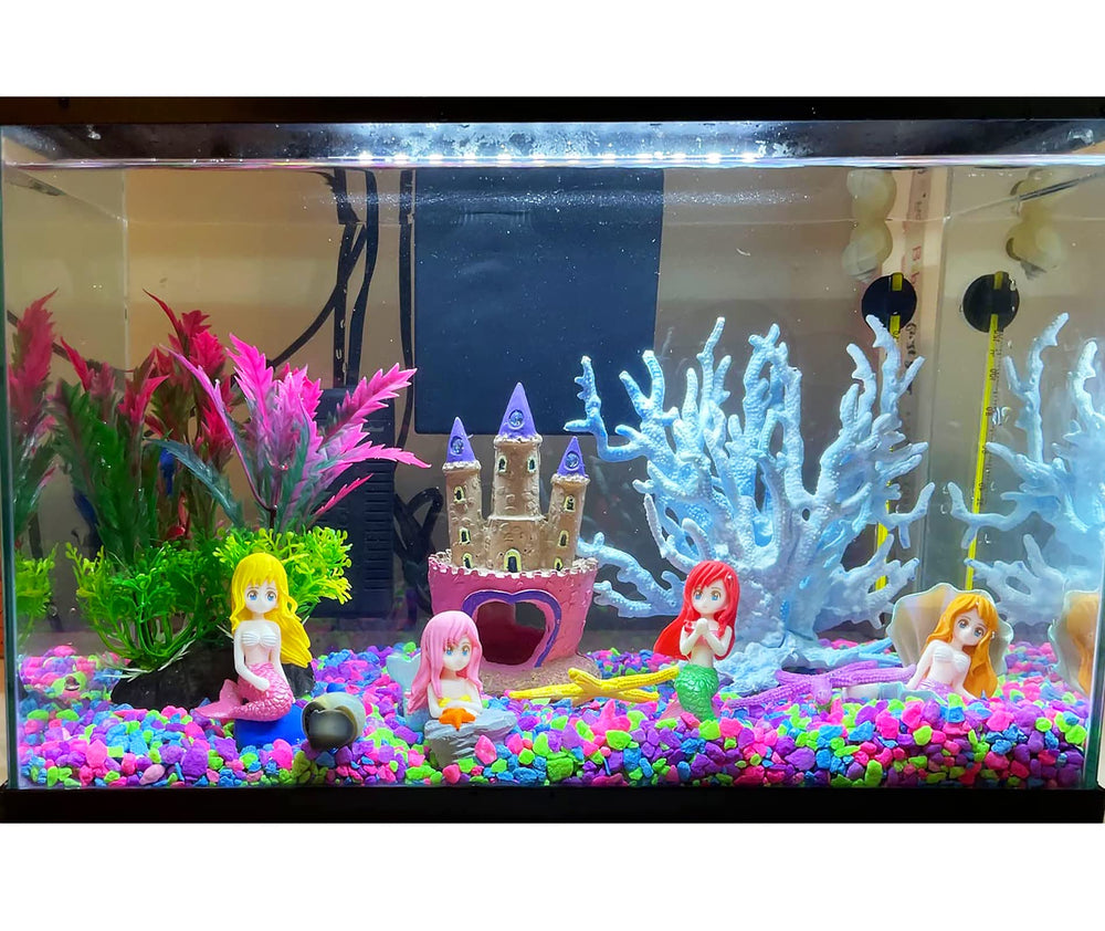 Kooterfun sea shells and quartz beads boost color and movement in the aquascape