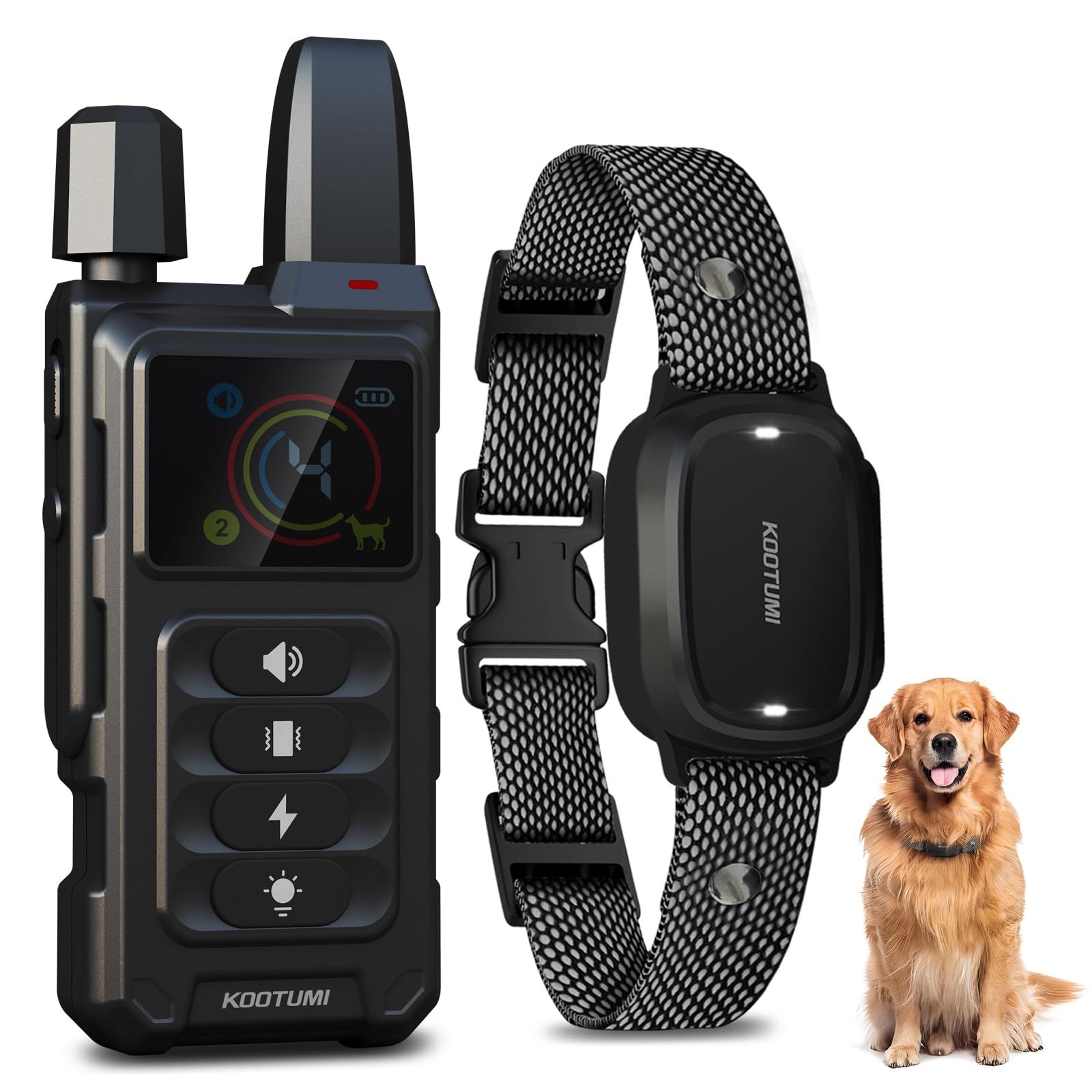 KOOTUMI dog shock collar remote for off-leash training with long-range performance.