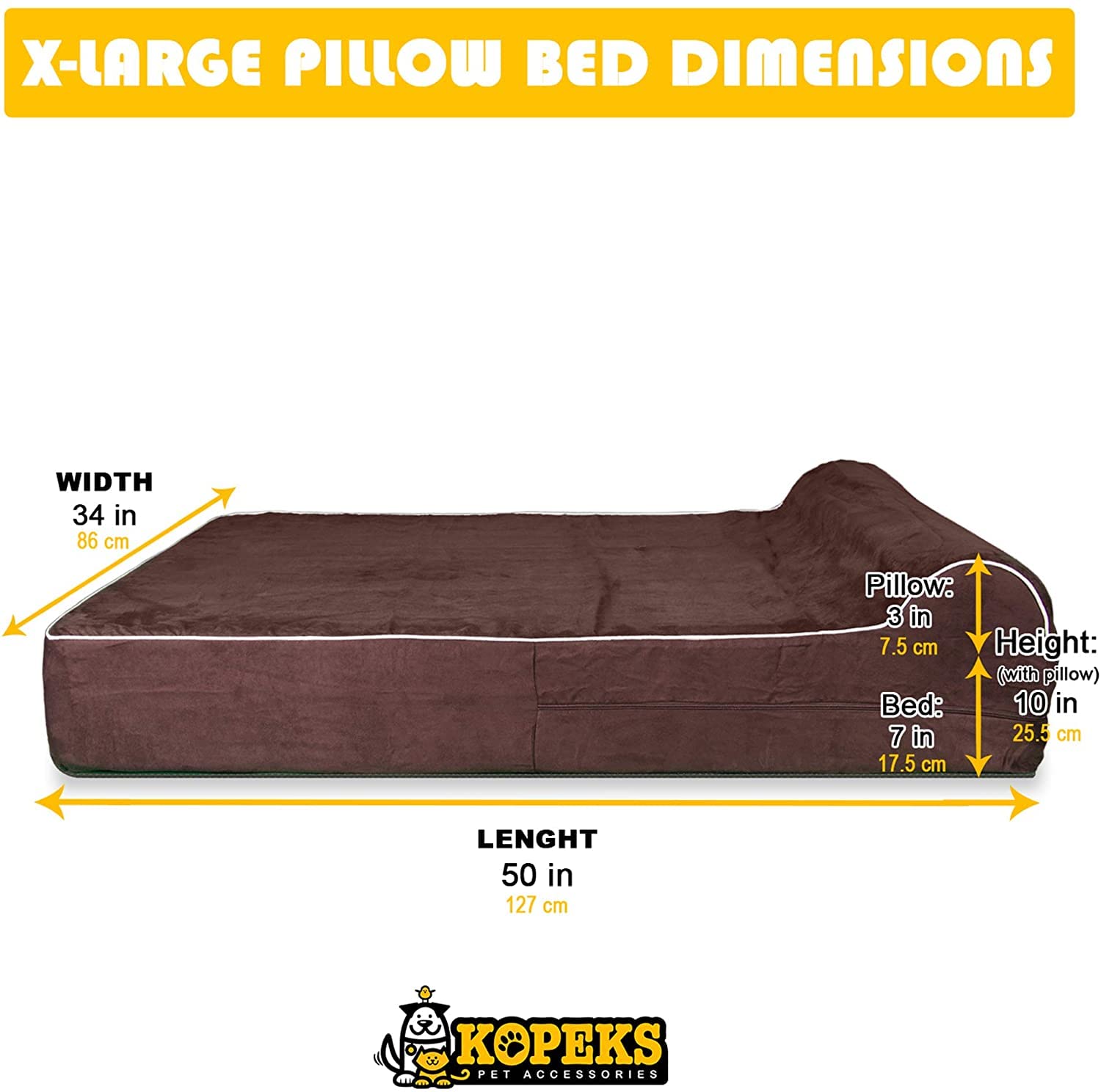 KOPEKS brown replacement cover close-up with stitching for durability