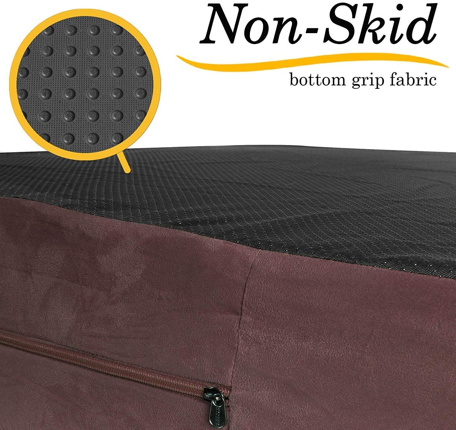 KOPEKS brown cover close-up texture detail for easy swap on orthopedic bed