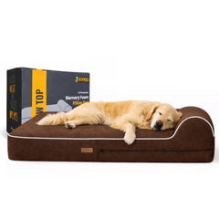 KOPEKS orthopedic dog bed 50x34x7in supports joints with memory foam