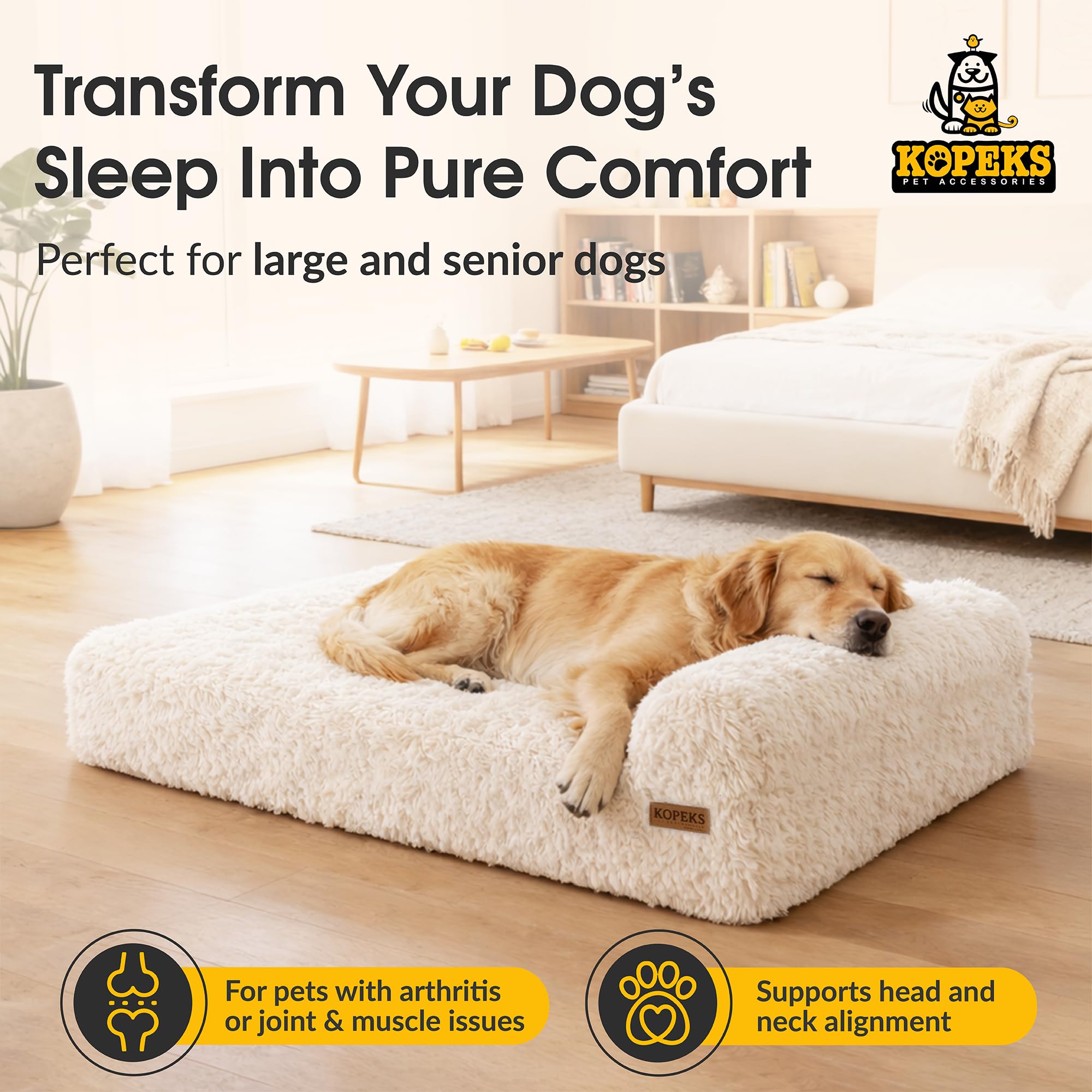 KOPEKS waterproof inner liner keeps the bed dry and easy to clean