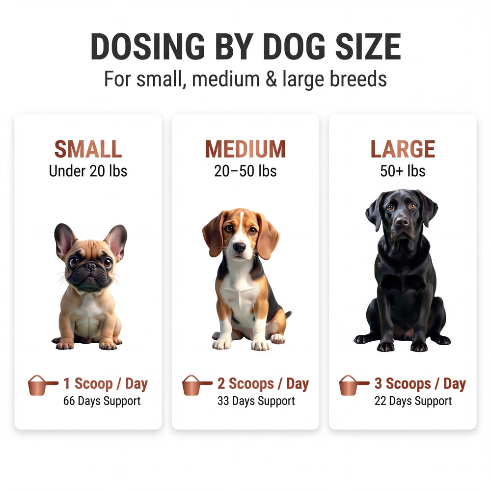 Kopo Dog Multivitamin Powder packaging emphasizes puppy to senior use.