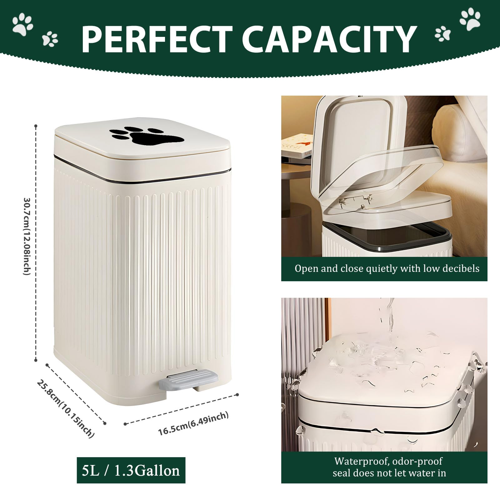 Kopuncare 5l dog waste bin with UV-resistant body for weatherproof outdoor use