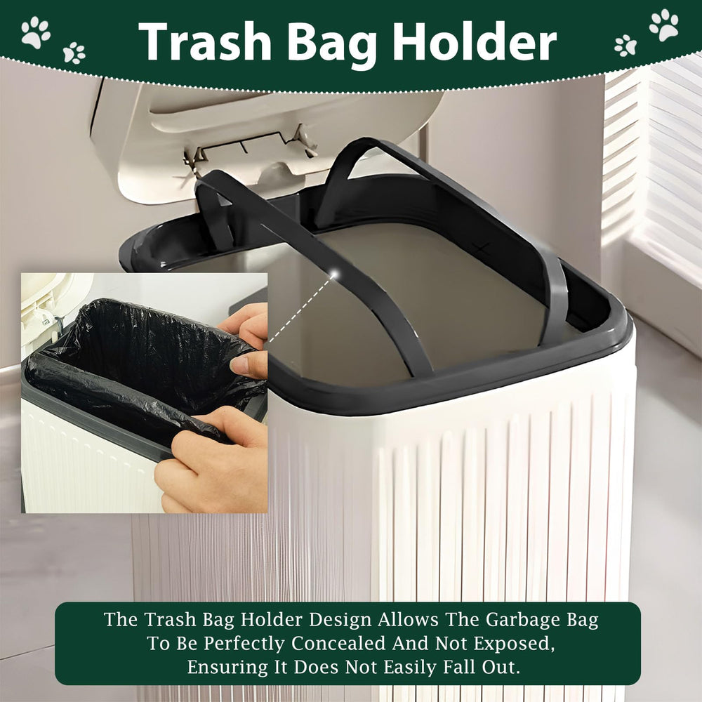 Kopuncare trash bin with bag holder keeps waste bags secure