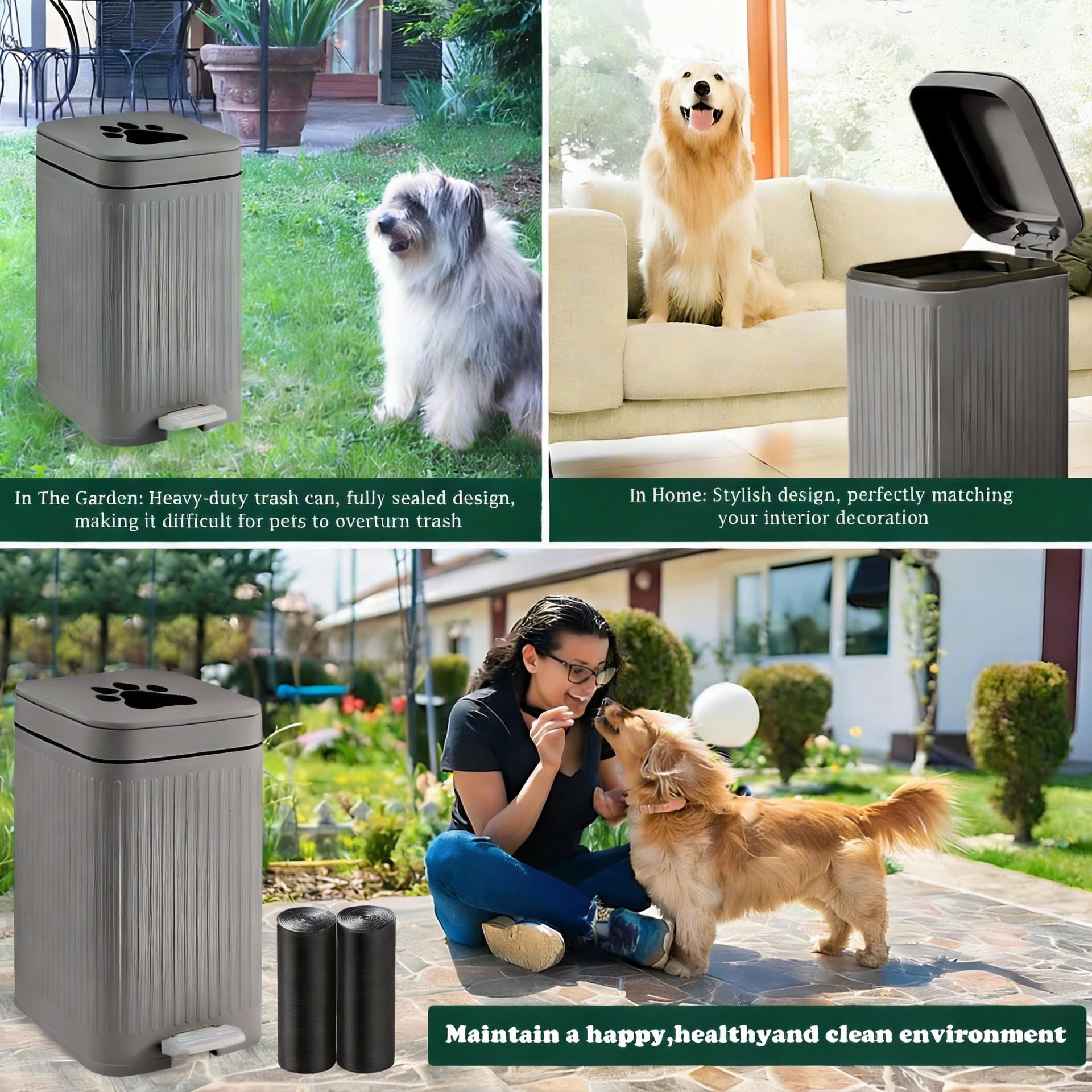 Kopuncare garden dog waste container fits small outdoor spaces.