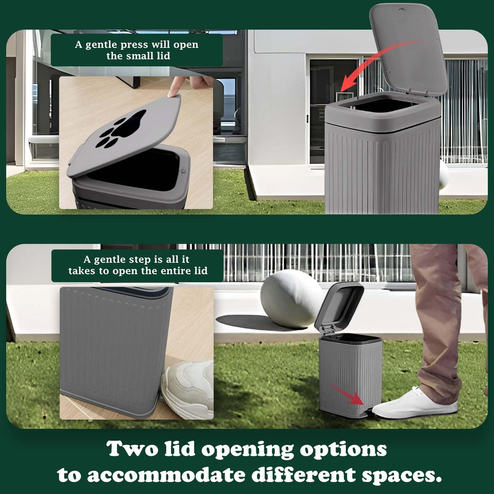 Kopuncare sealed lid minimizes odors while keeping contents private.