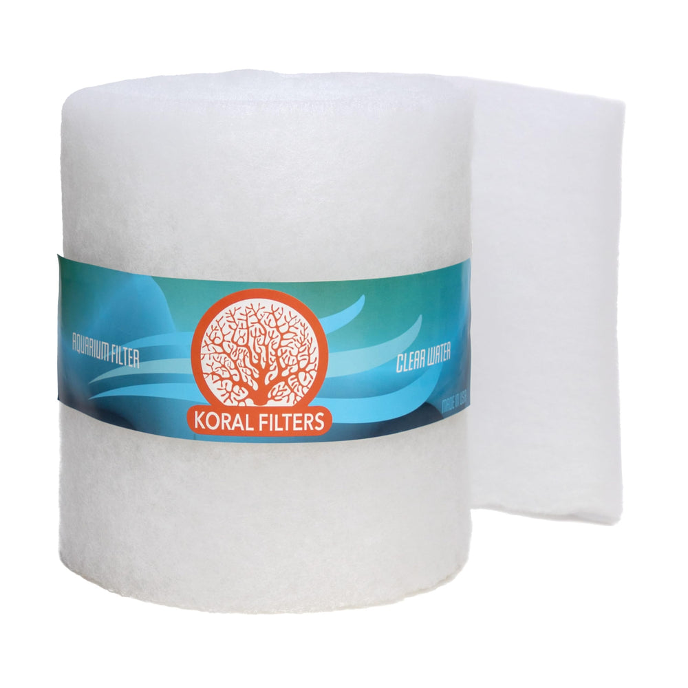 Koral Filters aquarium media pad cut to fit roll for customizable filtration.