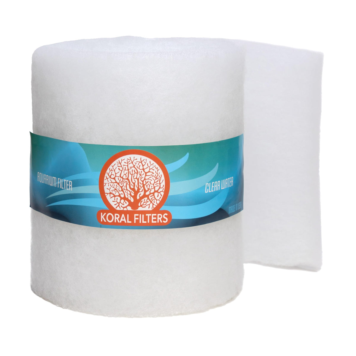 Koral Filters aquarium media pad cut to fit roll for customizable filtration.