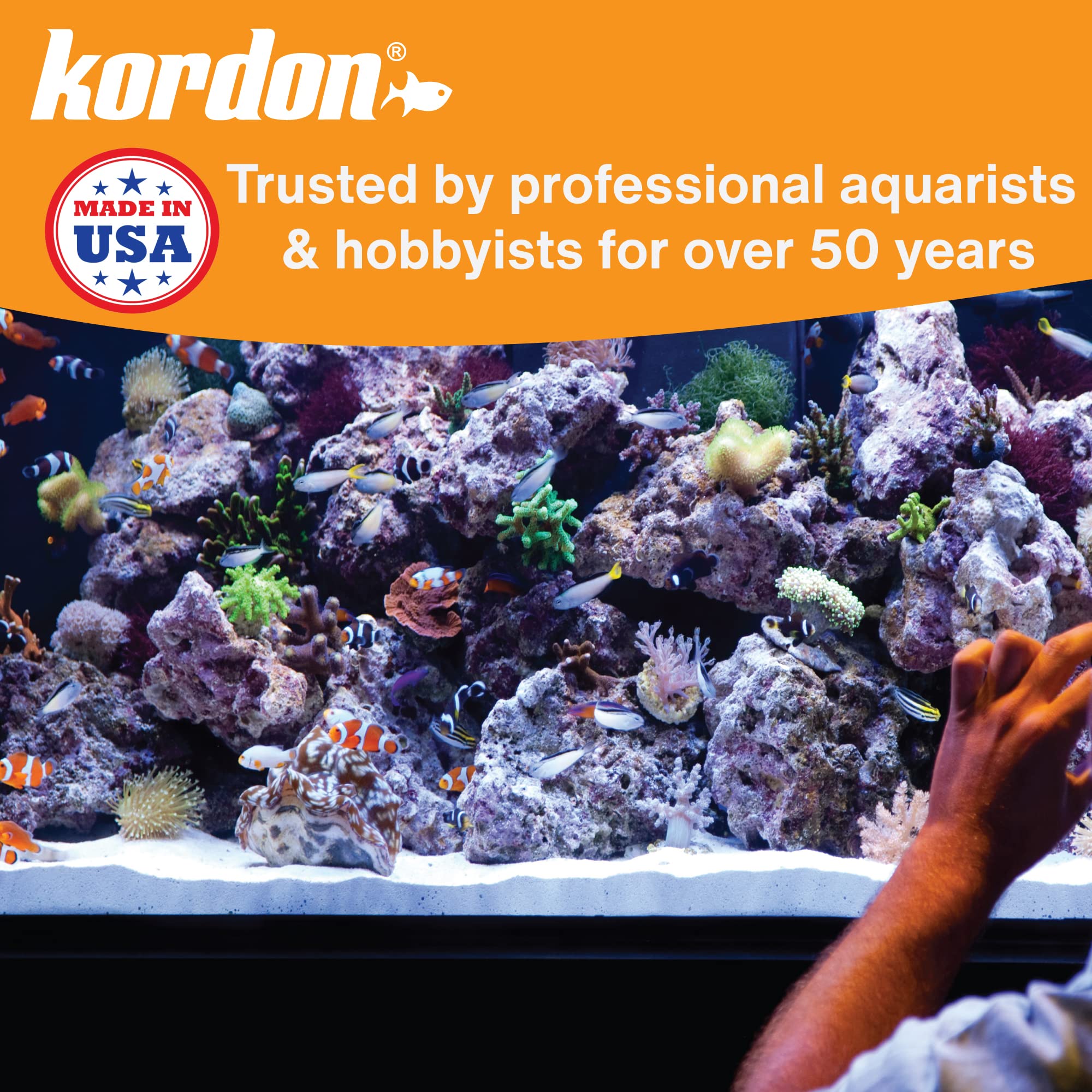 Kordon AmQuel suitable for both freshwater and saltwater aquariums.