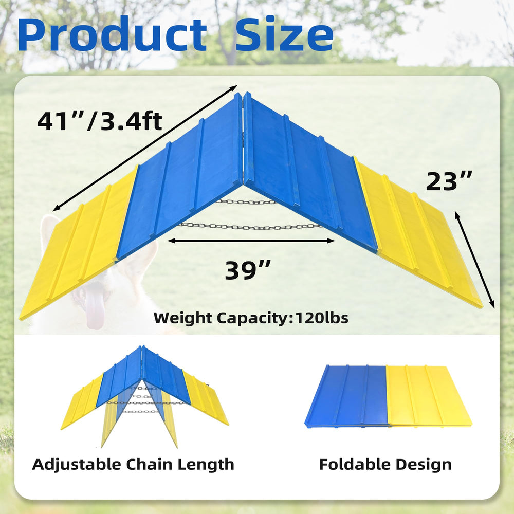 Koretech Dog Agility A Frame with adjustable angle for customized training.