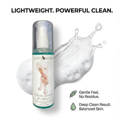 Kotomoda Sphynx cat bath time scene with soothing pH-balanced wash