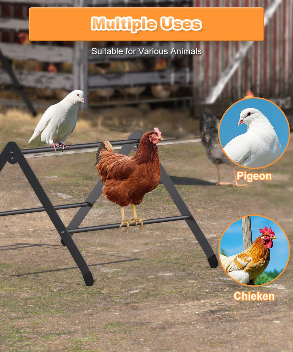 Koutemie versatile coop perch supports parrots, hens, and more.