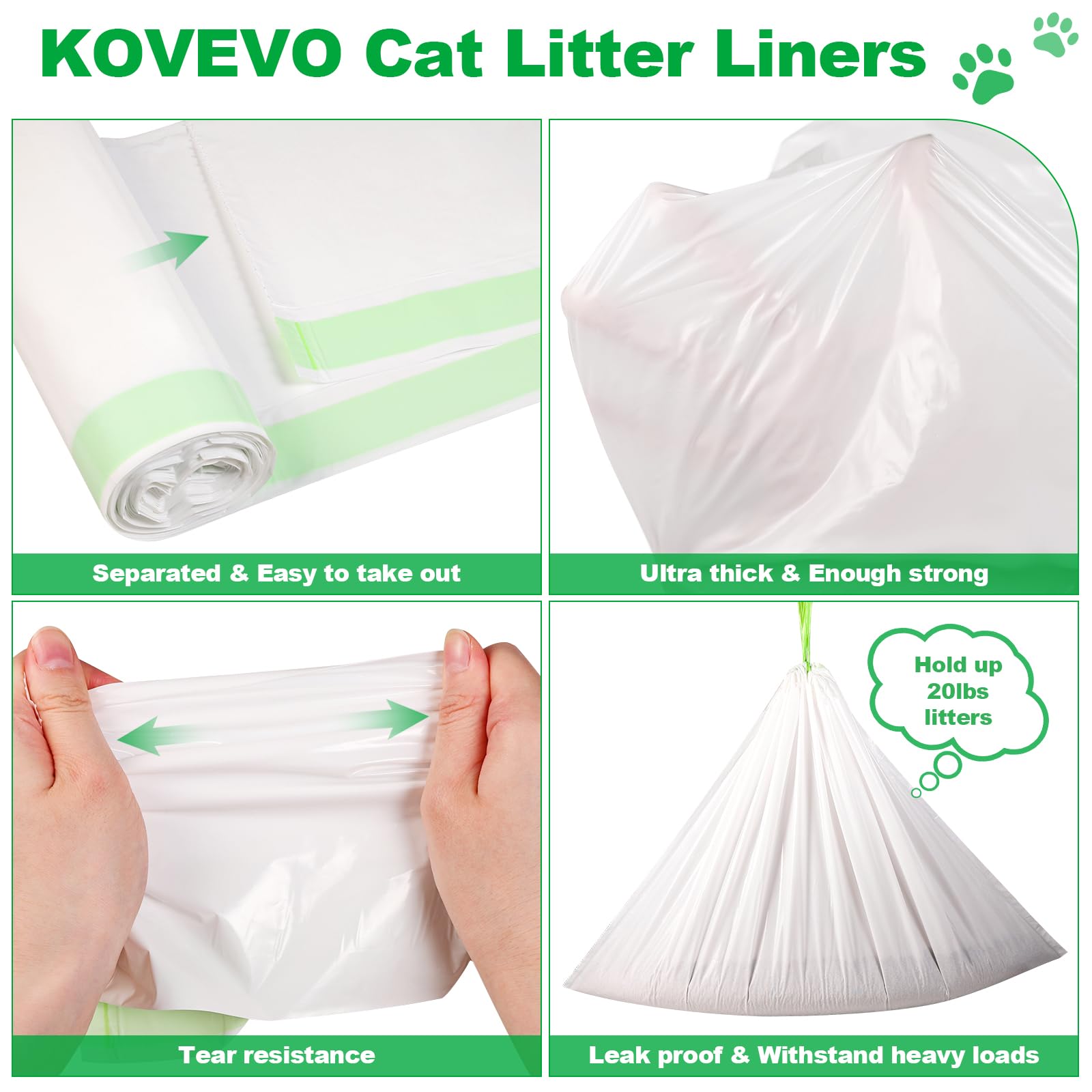 Kovevo easy-clean drawstring design simplifies litter box maintenance.