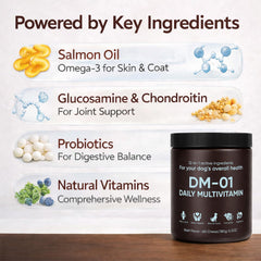Close-up of DM-01 soft chews showing beef flavor appeal for dogs