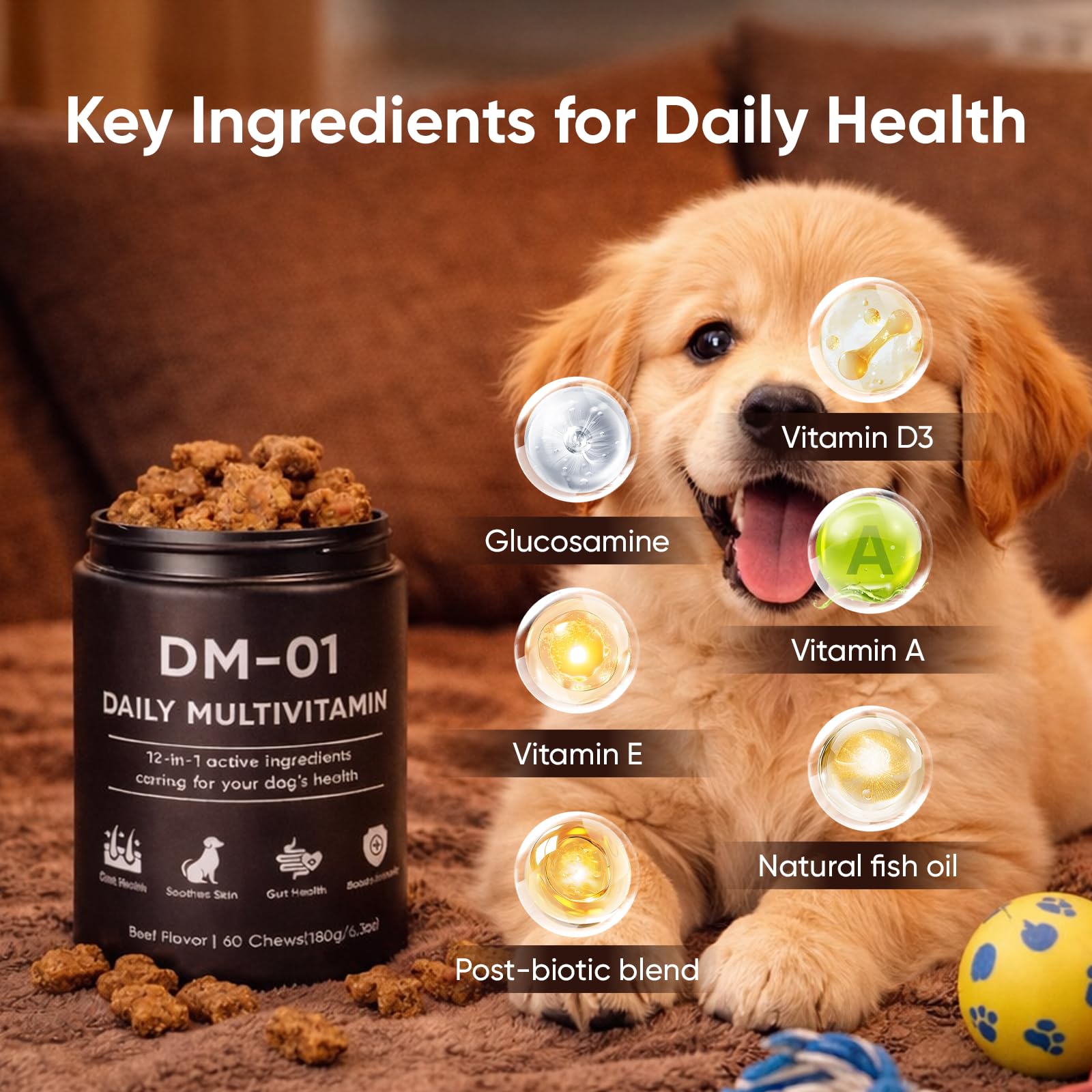 KOVGOCY DM-01 joint-support formula highlights hip and joint health benefits.