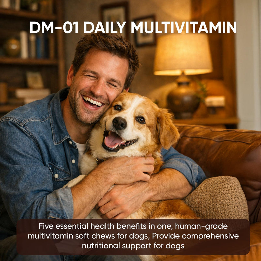 KOVGOCY DM-01 packaging showing 60 chews for long-term supplementation.