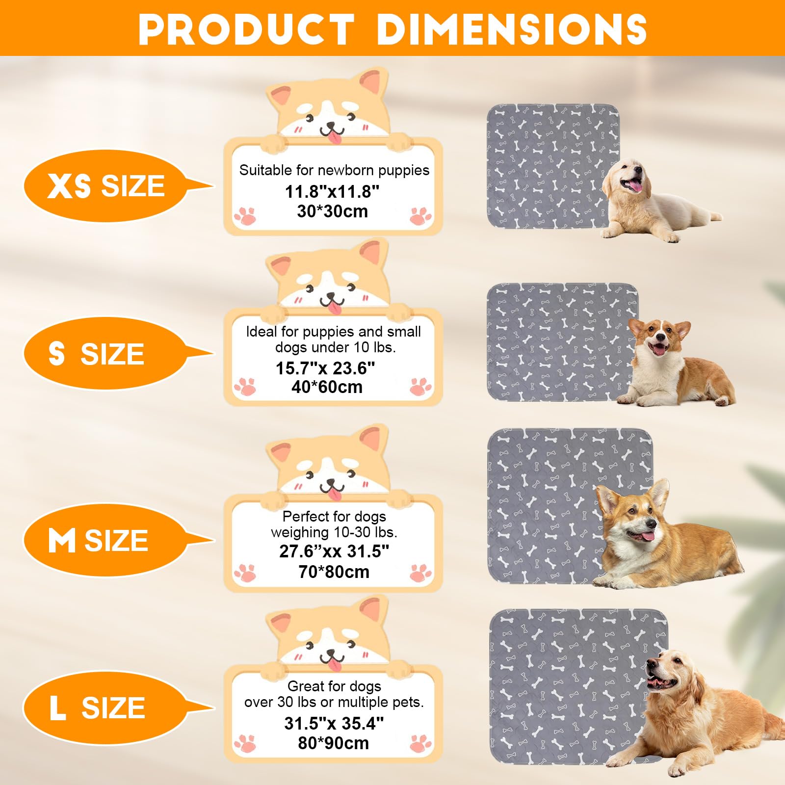kovziorx puppy pad reusable design reduces waste and saves money for daily use.