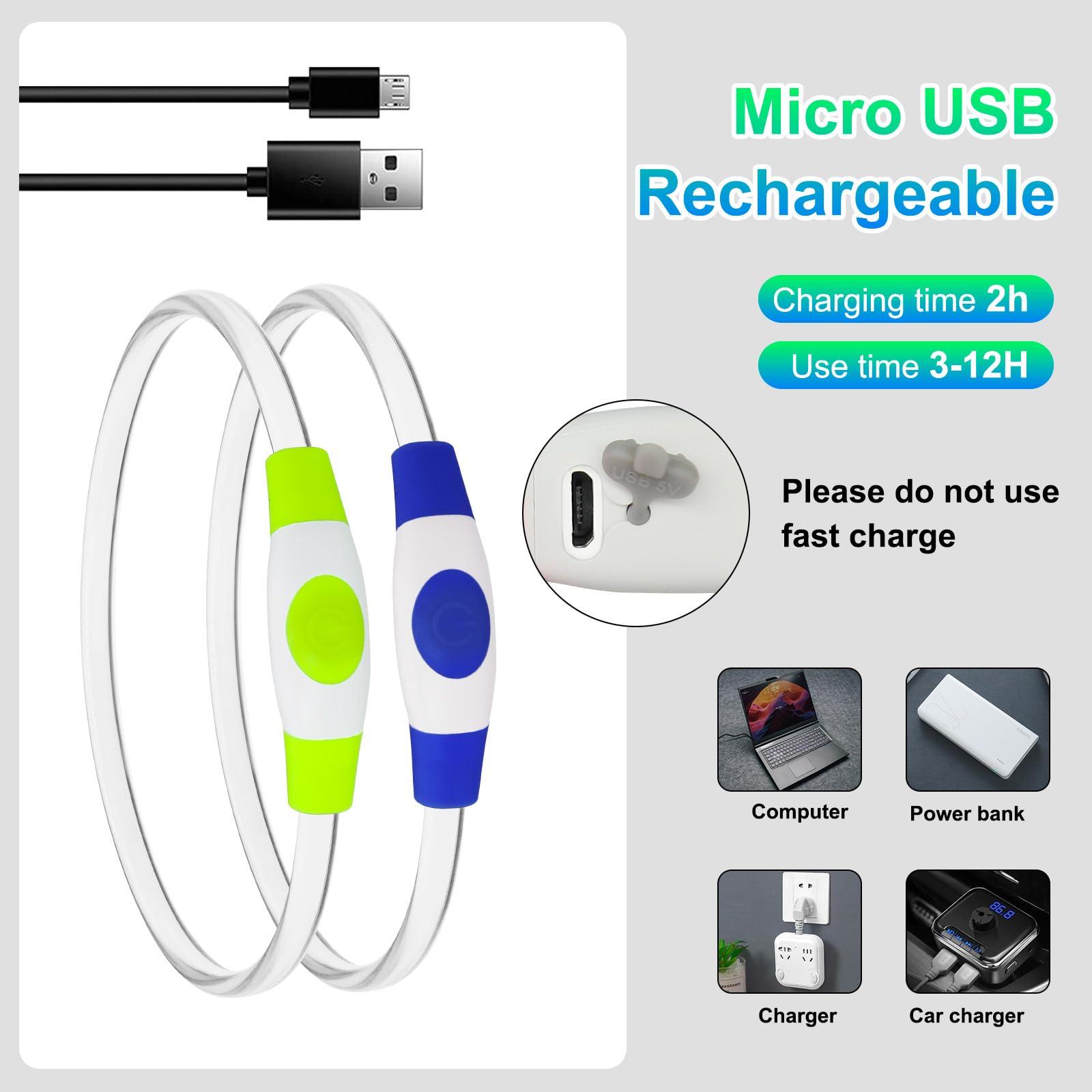 Kpuplol USB rechargeable dog collar powers quickly for long evening walks