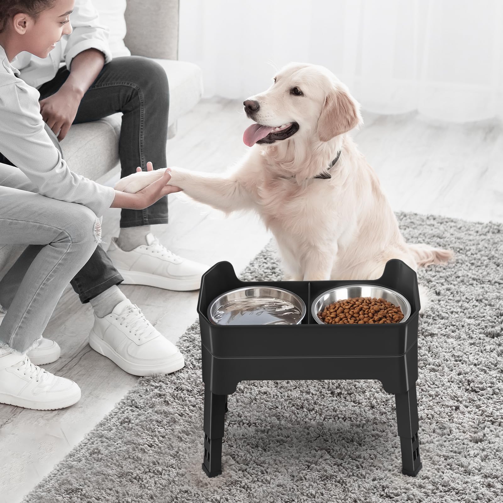KPWACD all-life-stages feeder suits puppies to seniors.