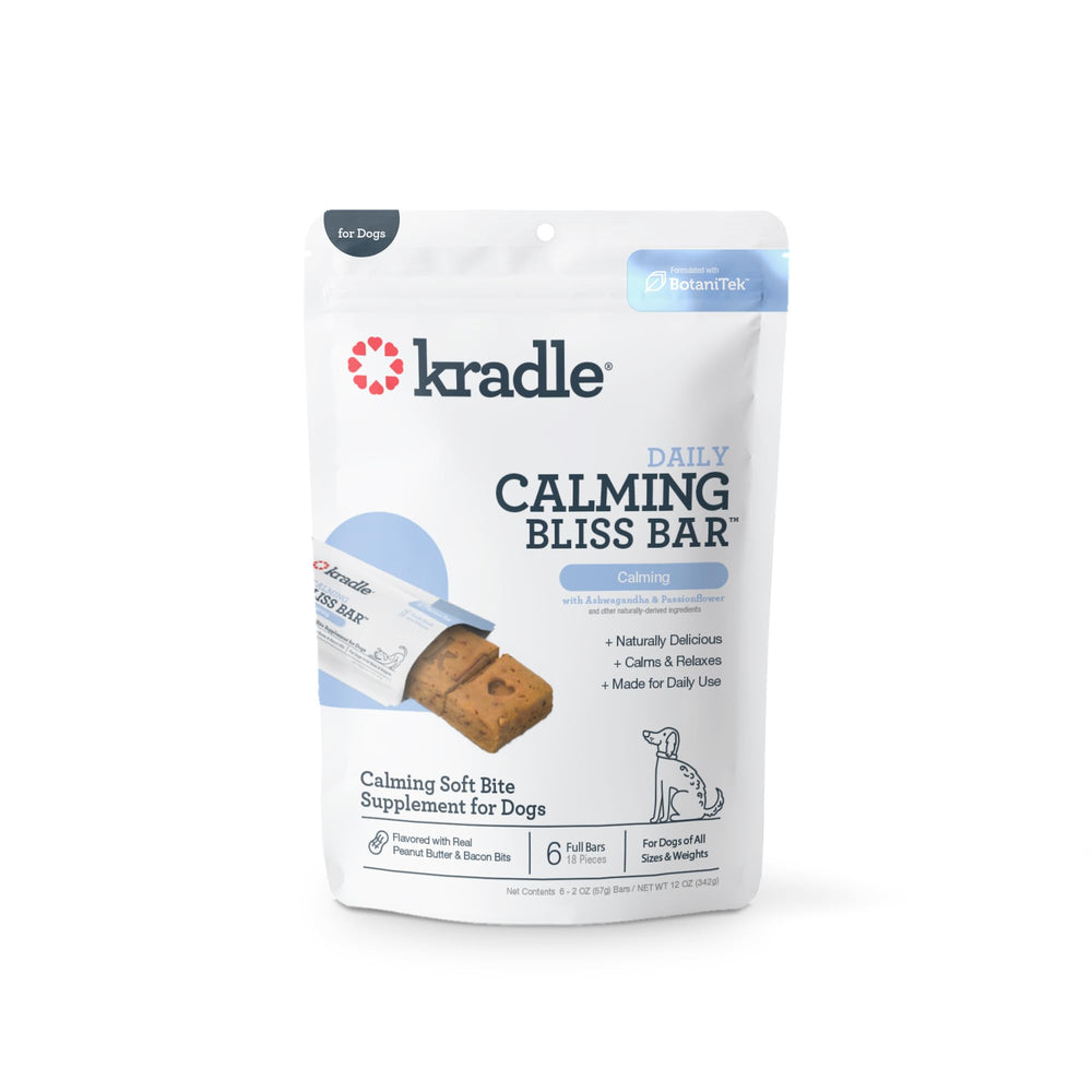 Kradle Bliss Bars packaging for on-the-go calm during outings.