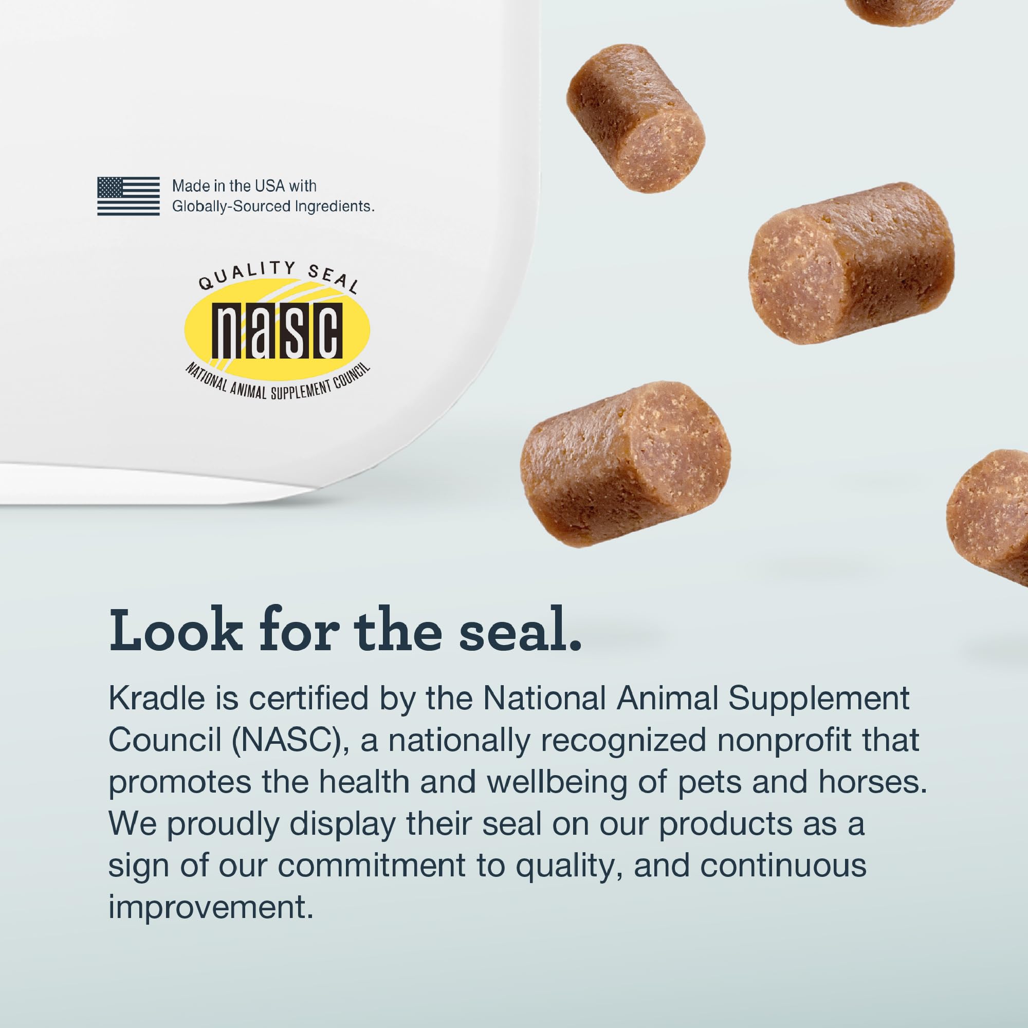 Kradle Calming Chews made in USA and third-party tested for quality
