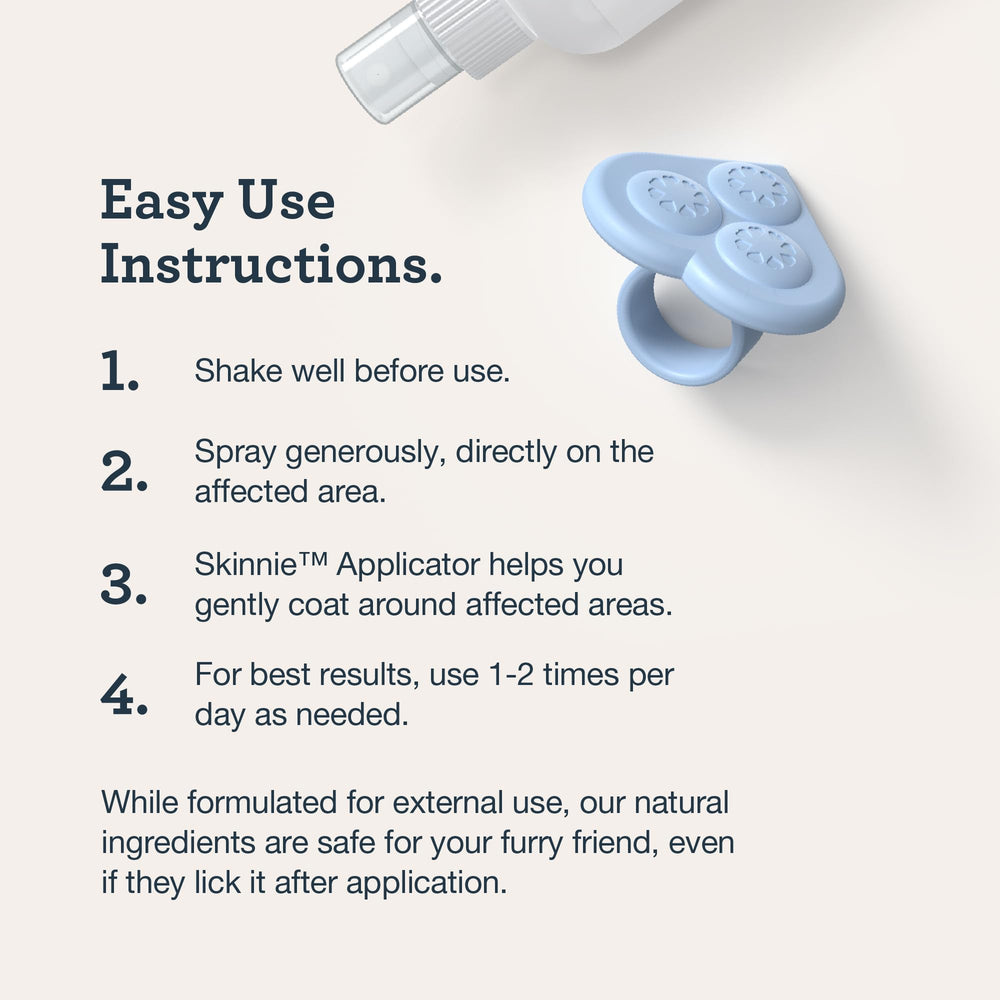 Kradle Skin Recovery Spray Skinnie applicator used for precise coverage.