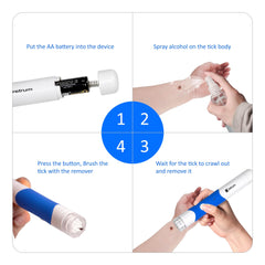 Kretrum Tick Removal Tool Pen brushing action demonstrates clean tick removal