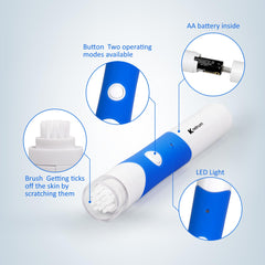 Kretrum Tick Removal Tool Pen in hand shows portable, on-the-go tick care