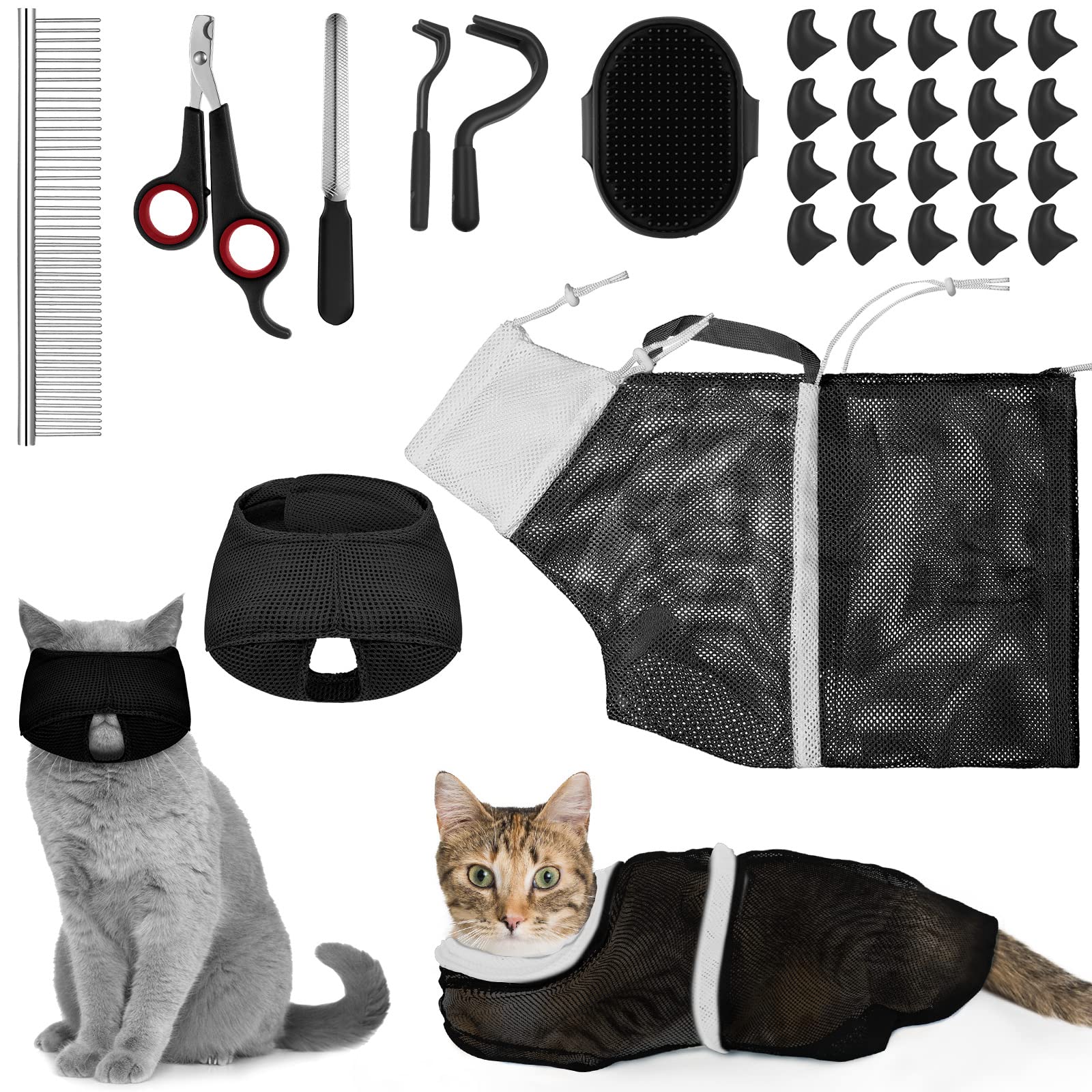 Kritkin cat bathing bag set enables safe, controlled grooming for pets