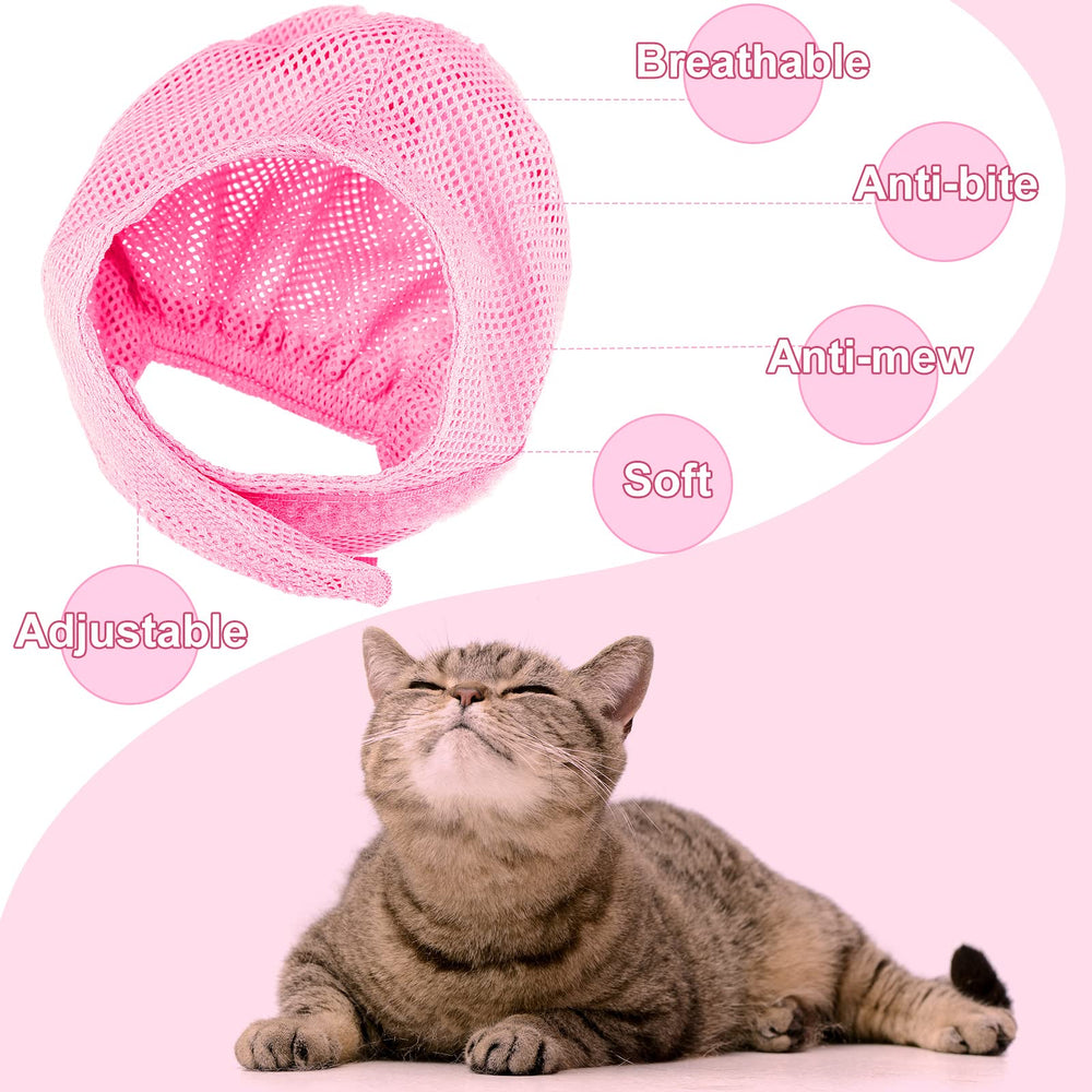 Kritkin pink cat muzzle ready for safe grooming