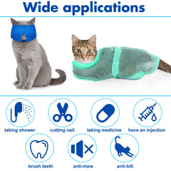 Kritkin cat shower net bag close-up for gentle restraint during baths.