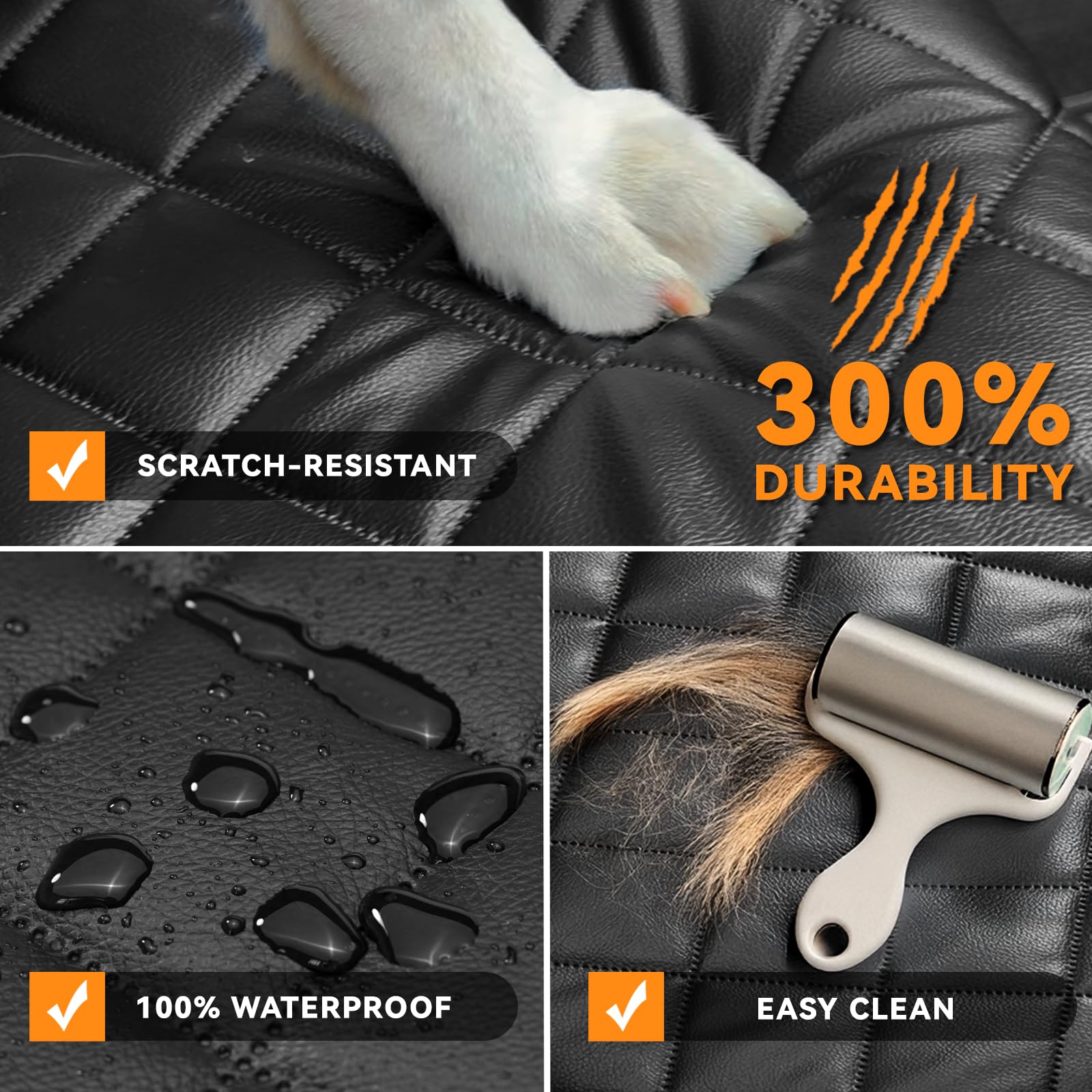 KritterKorner dog seat cover scratchproof PU leather resists claws and spills
