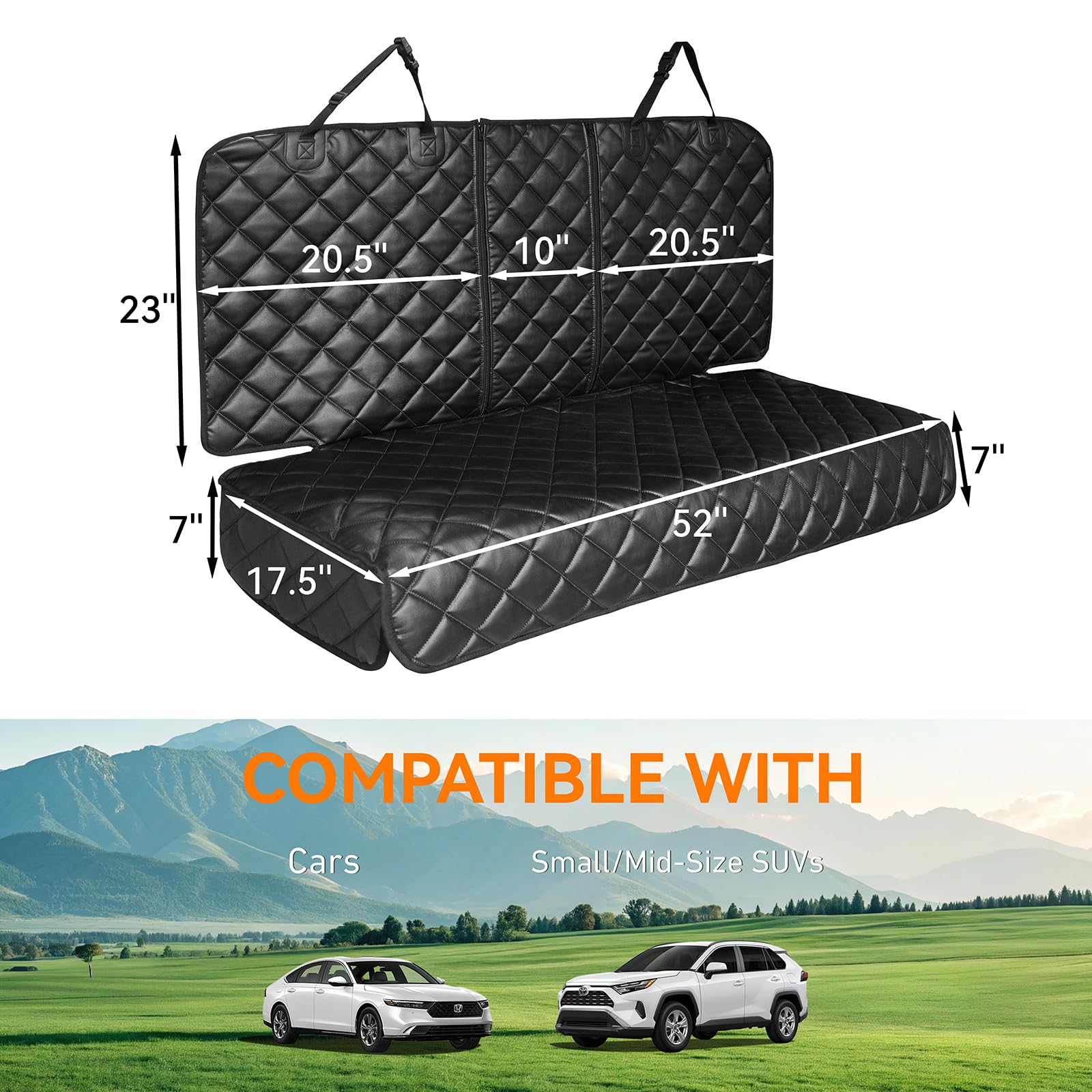 KritterKorner adjustable buckle straps fit most back seats securely.