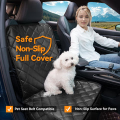 KritterKorner PU leather seat protector offers scratch resistance for pet travel.
