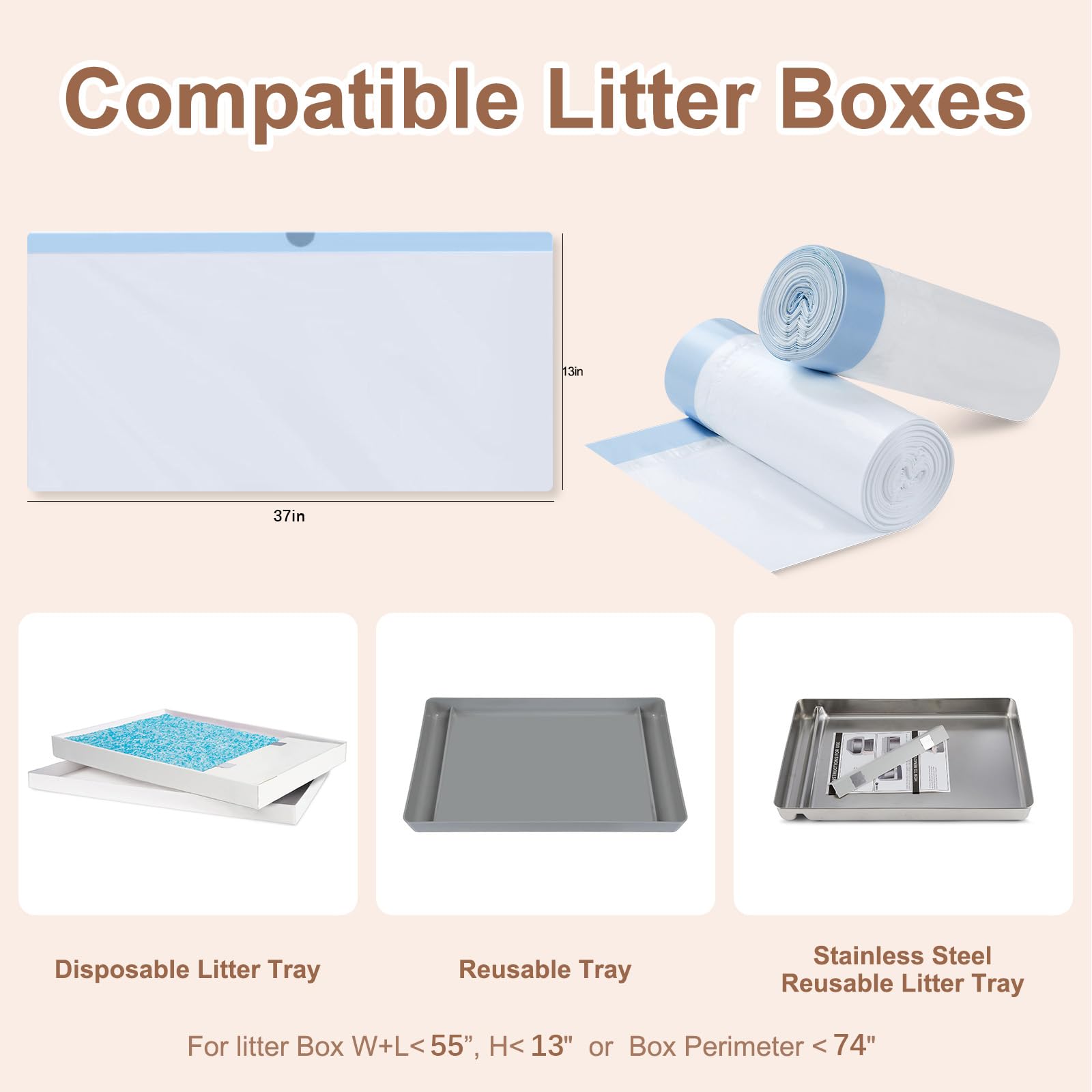 KropBom drawstring closure simplifies liner removal.