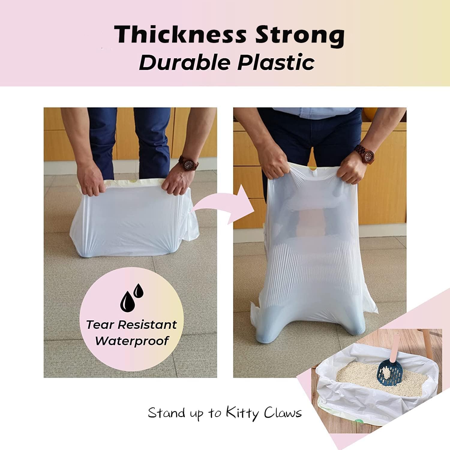 KropBom heavy-duty 2 mil liner offers extra strength for daily scooping