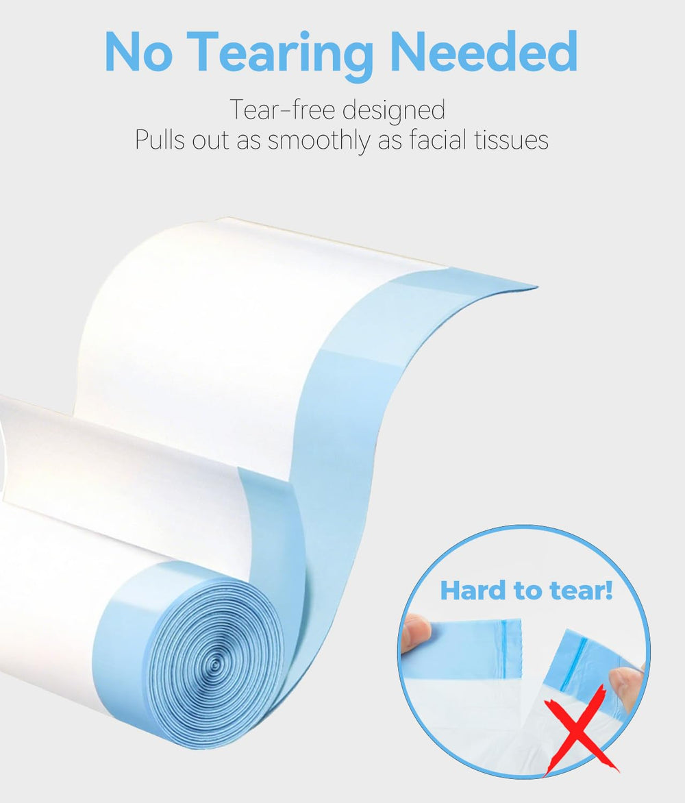 KropBom pre-separated liners prevent tearing during bagging to reduce mess.