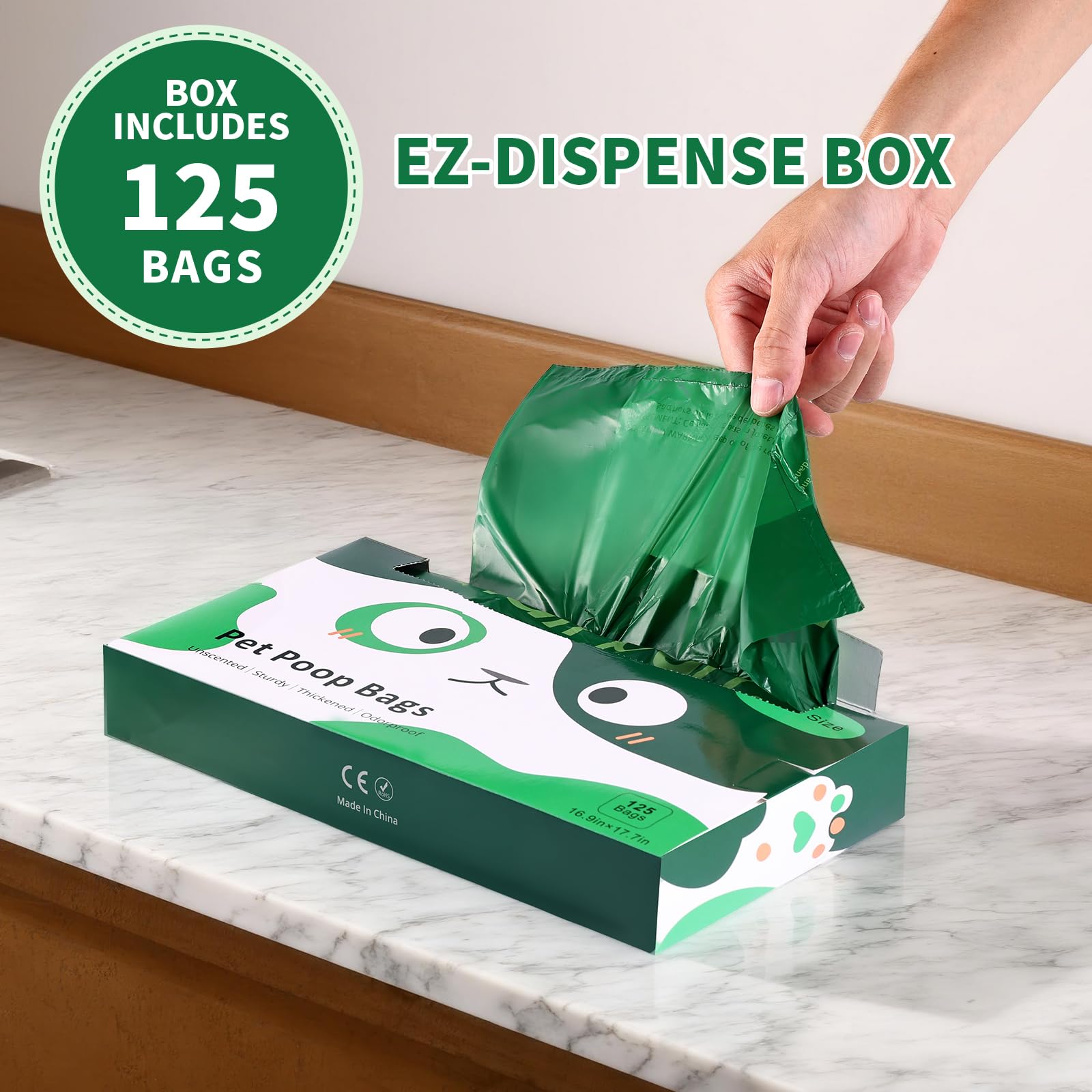 KropBom tie-handles enable quick sealing and secure disposal.