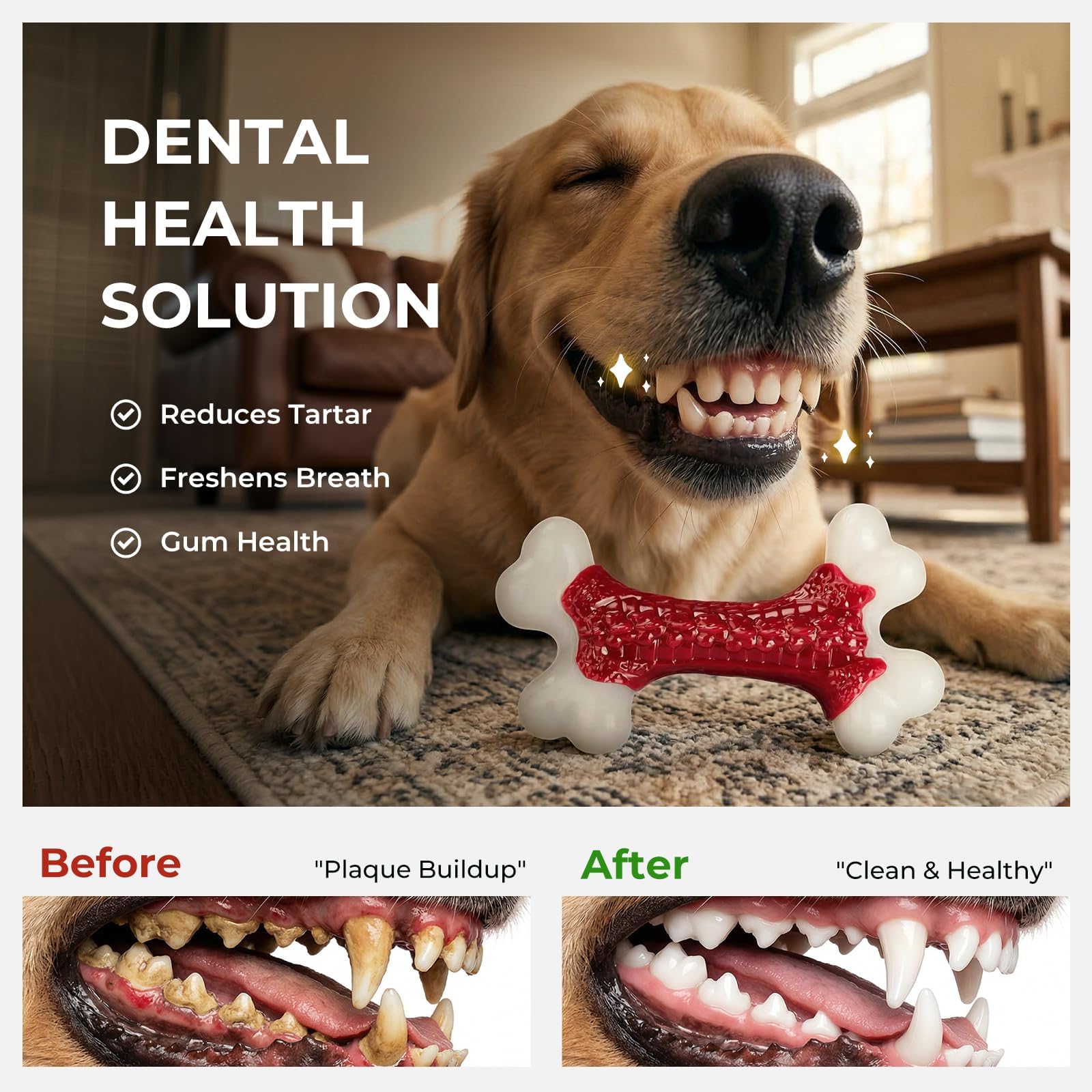 Kseroo beef-flavored bone toy helps large breeds chew safely