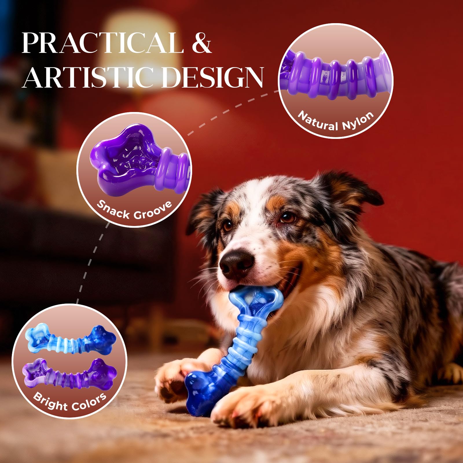 Kseroo indestructible toy beef flavor attracts dogs during chew sessions