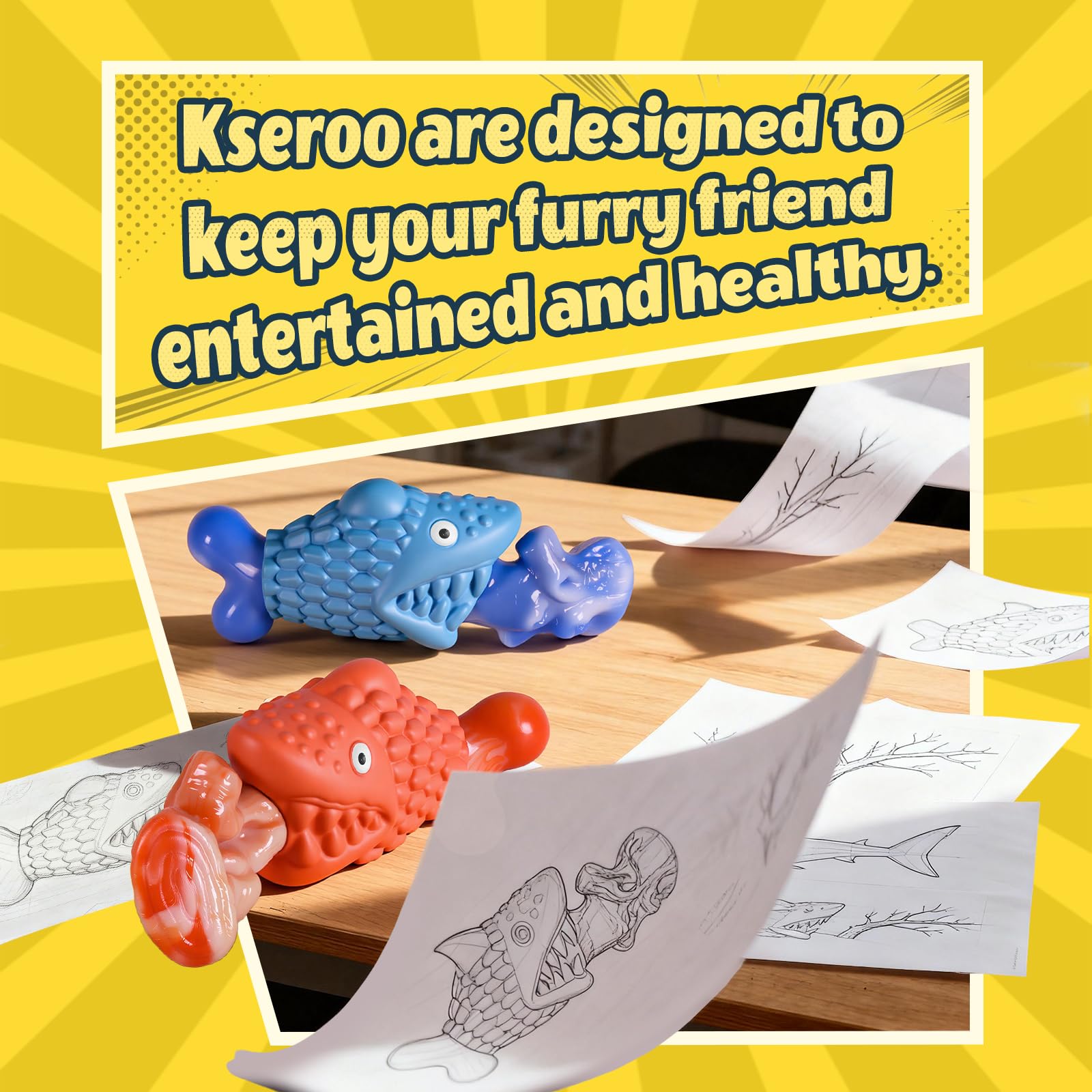 Kseroo interactive dog toy for fetch and tug sessions