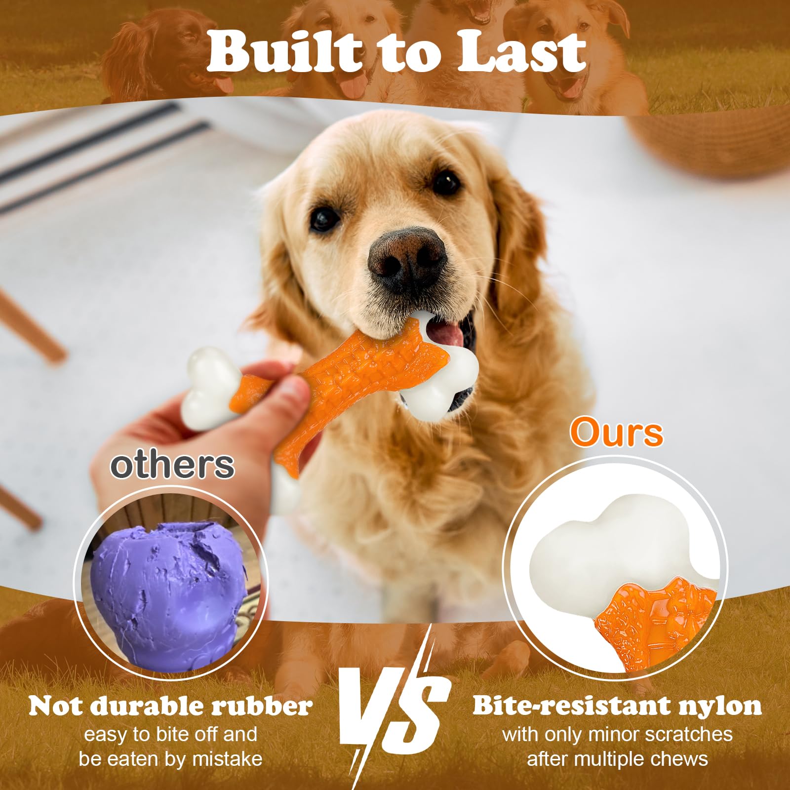Kseroo nylon dog toy with peanut butter core for long-lasting flavor.