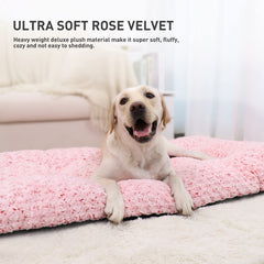 KSIIA Washable Dog Bed Deluxe rose velvet close up for cozy feeling
