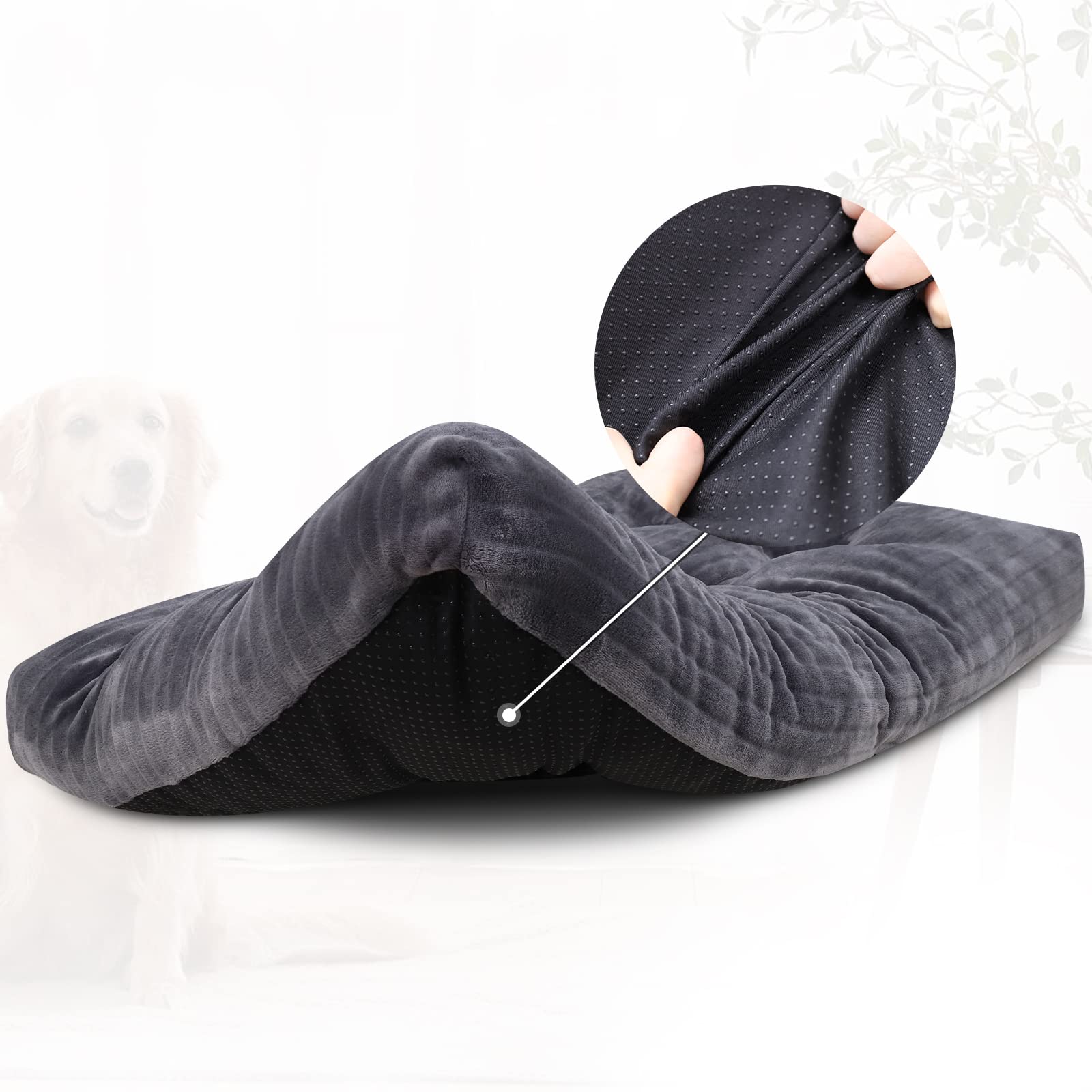 KSIIA machine-washable dog kennel bed stays clean after multiple washes.